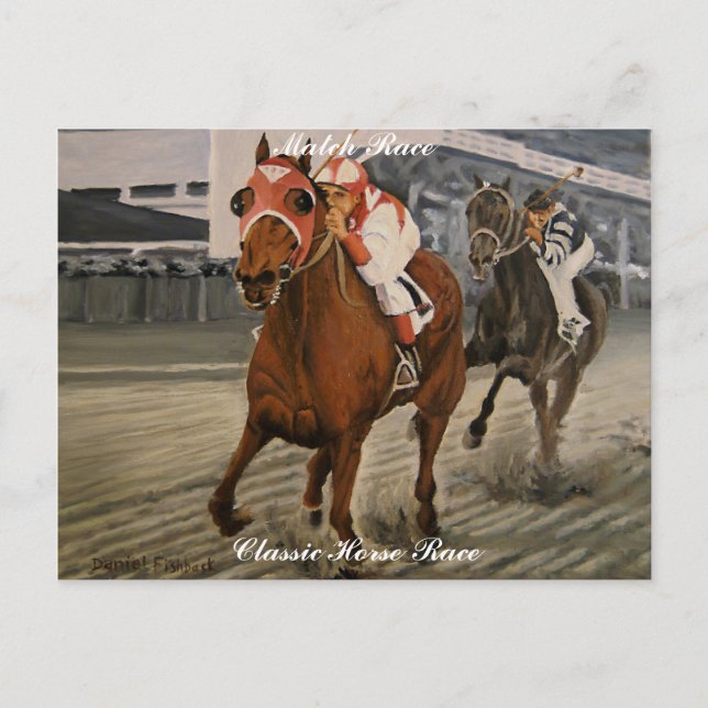 Thoroughbred Equine Wins Horse Race Postcard (Front)