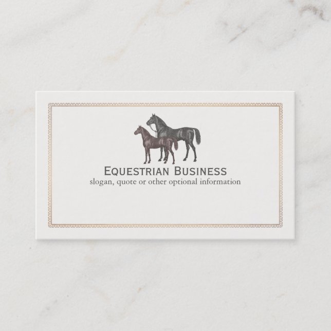 Thoroughbred Horse Equestrian Business Card (Front)