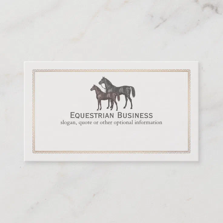 Thoroughbred Horse Equestrian Business Card Zazzle