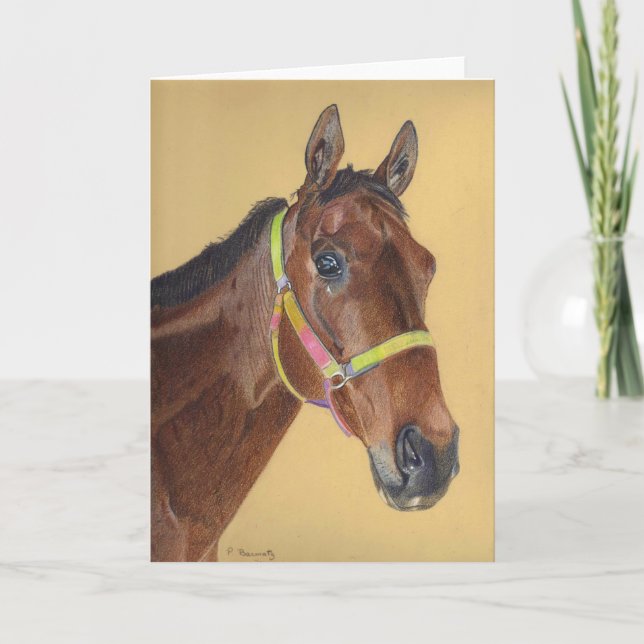 Thoroughbred Horse Greeting Card (Front)