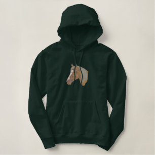 Thoroughbred Horse Head Embroidered Hoodie