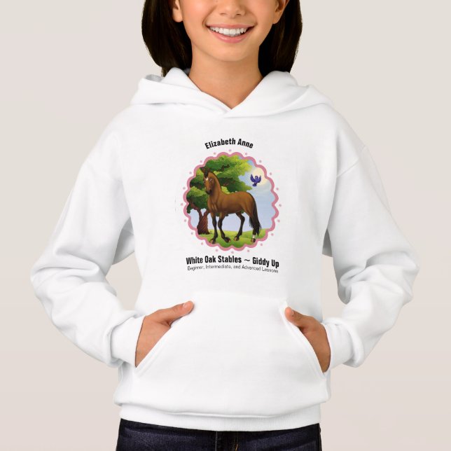 Thoroughbred Horse in Pasture Hoodie (Front)