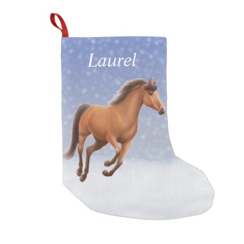 Thoroughbred Horse in Snow Christmas Stocking