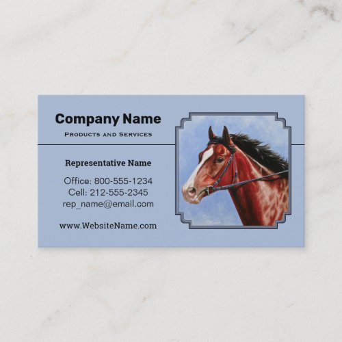 Thoroughbred Horse Racehorse Blue Business Card