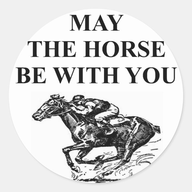 thoroughbred horse racing classic round sticker (Front)