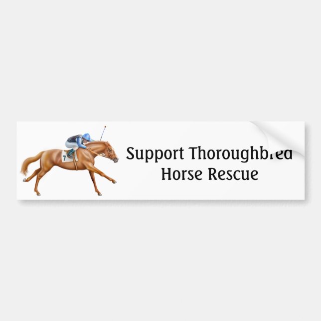 Thoroughbred Horse Rescue Bumper Sticker (Front)