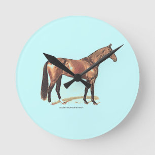 Thoroughbred Horse Round Clock