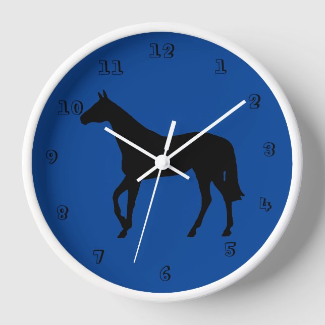 Thoroughbred Horse Silhouette Wall Clock (Front)