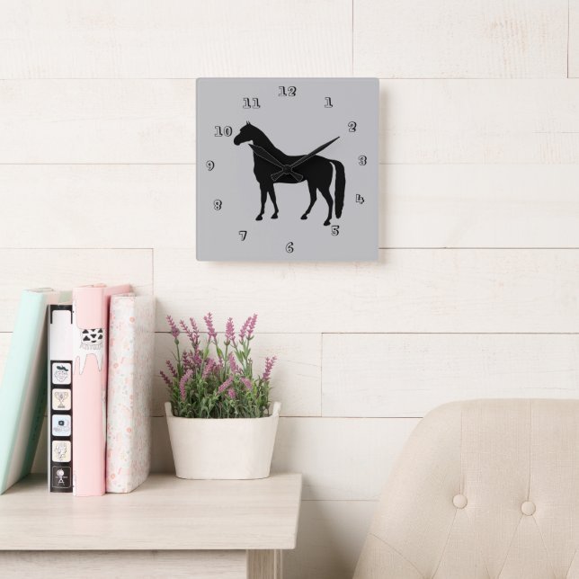 Thoroughbred Horse Silhouette Wall Clock (Reading Room)
