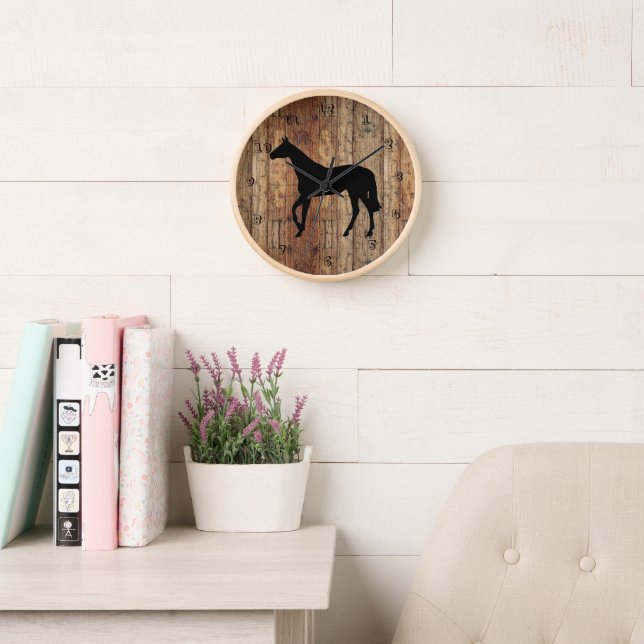 Thoroughbred Horse Silhouette Wall Clock (Reading Room)