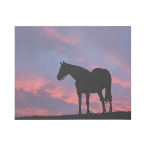 Thoroughbred Horse Silhouetted at Sunrise Gallery Wrap