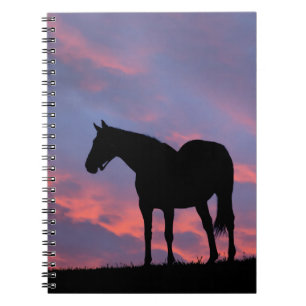 Thoroughbred Horse Silhouetted at Sunrise Notebook