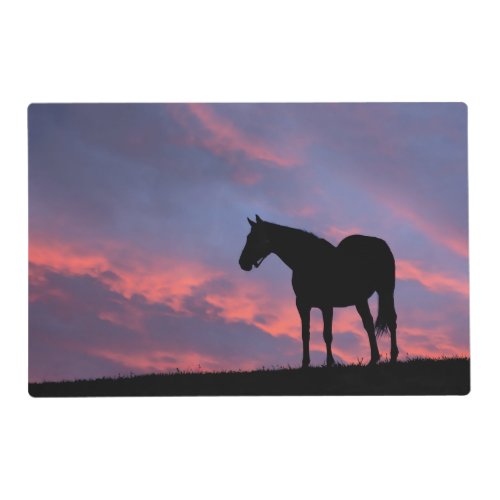 Thoroughbred Horse Silhouetted at Sunrise Placemat