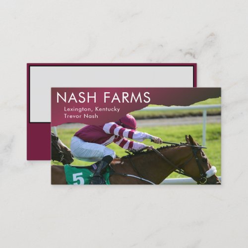 Thoroughbred Horse Trainer Farm  Boarding Busines Business Card