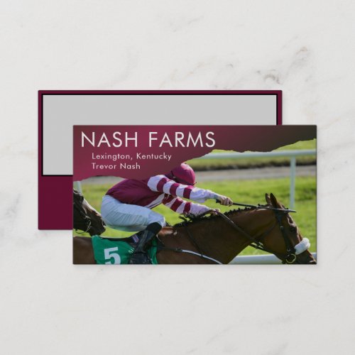 Thoroughbred Horse Trainer Farm  Boarding Busines Business Card