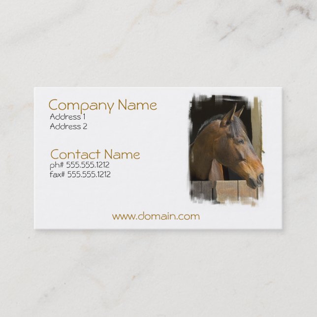 Thoroughbred Horses Business Card (Front)