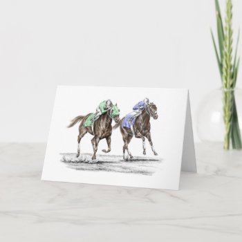 Thoroughbred Horses Racing Card by KelliSwan at Zazzle