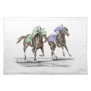 Thoroughbred Horses Racing Cloth Placemat