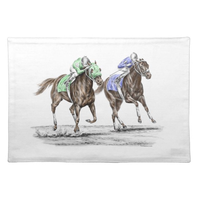 Thoroughbred Horses Racing Cloth Placemat (Front)
