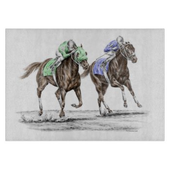 Thoroughbred Horses Racing Cutting Board by KelliSwan at Zazzle