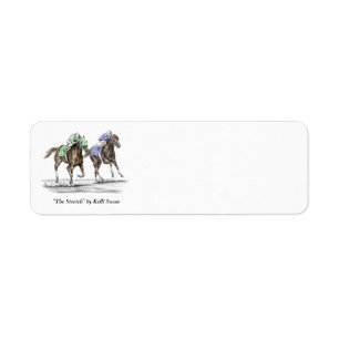 Thoroughbred Horses Racing Label