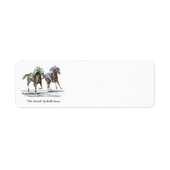 Thoroughbred Horses Racing Label by KelliSwan at Zazzle