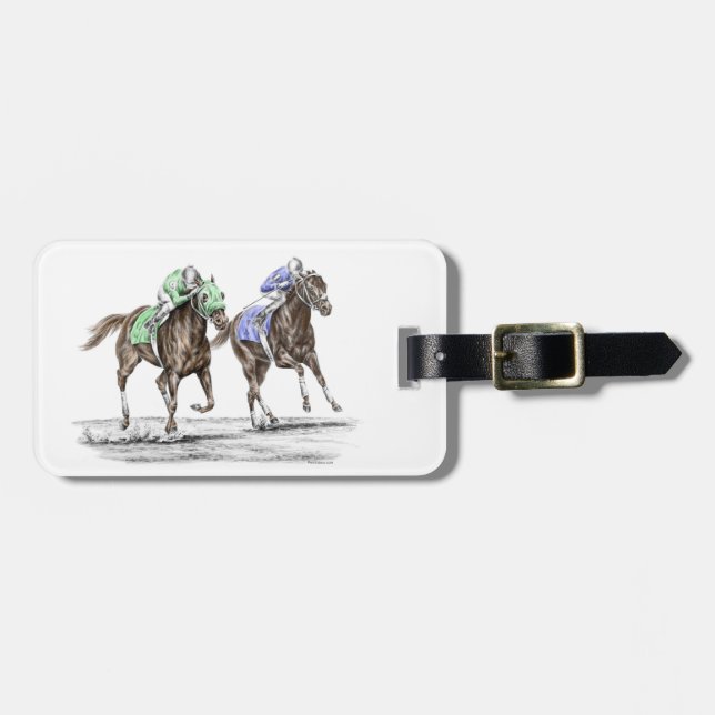 Thoroughbred Horses Racing Luggage Tag (Front Horizontal)