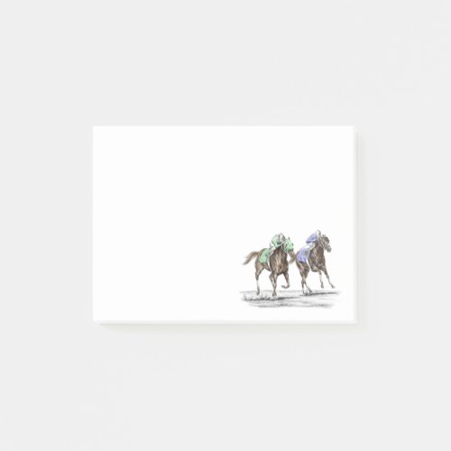 Thoroughbred Horses Racing Post_it Notes