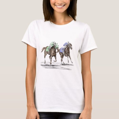 Thoroughbred Horses Racing T_Shirt