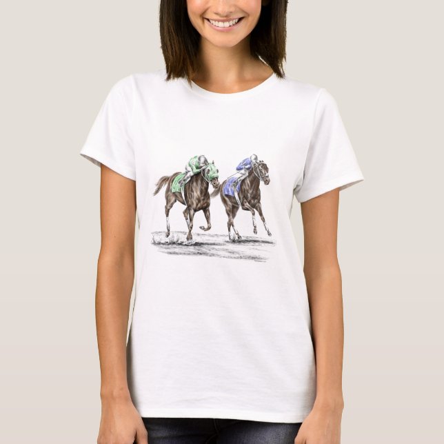 Thoroughbred Horses Racing T-Shirt (Front)