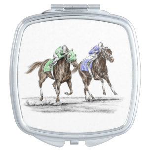 Thoroughbred Horses Racing Vanity Mirror