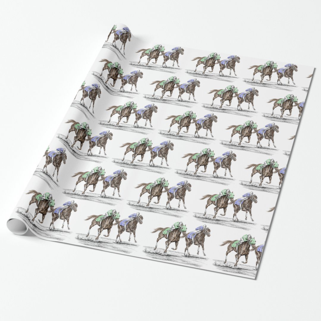Thoroughbred Horses Racing Wrapping Paper | Zazzle