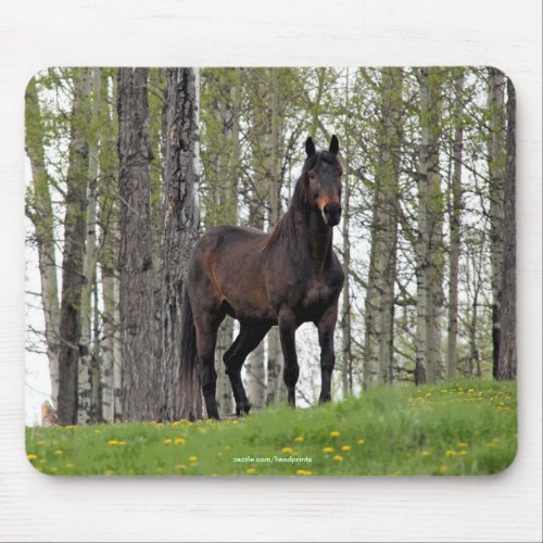 Thoroughbred Percheron Horse Equine Art Mouse Pad