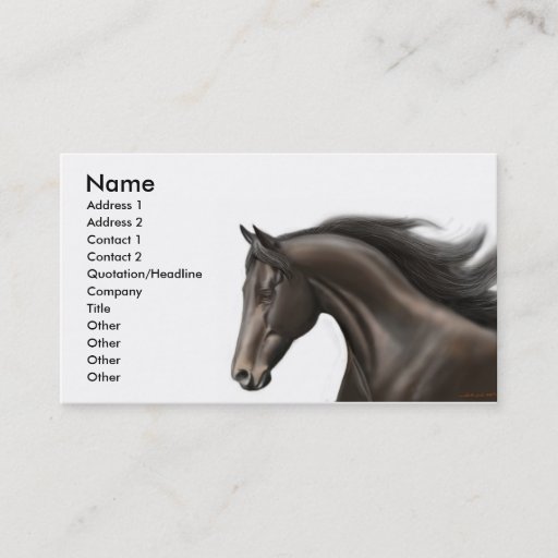 Customizable Thoroughbred Profile Card Business Cards