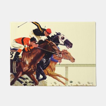 Thoroughbred Race Doormat by PostSports at Zazzle