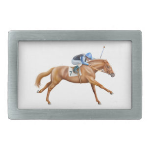 Thoroughbred Race Horse Belt Buckle