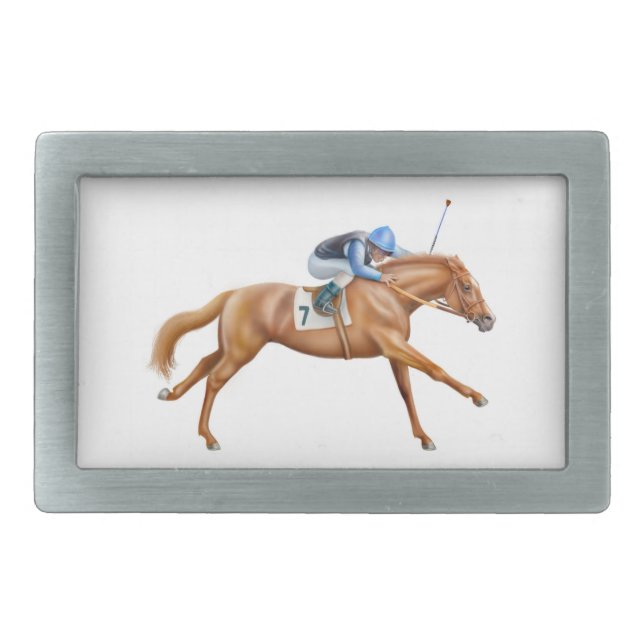 Thoroughbred Race Horse Belt Buckle (Front)