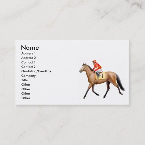 Thoroughbred Race Horse Business Card