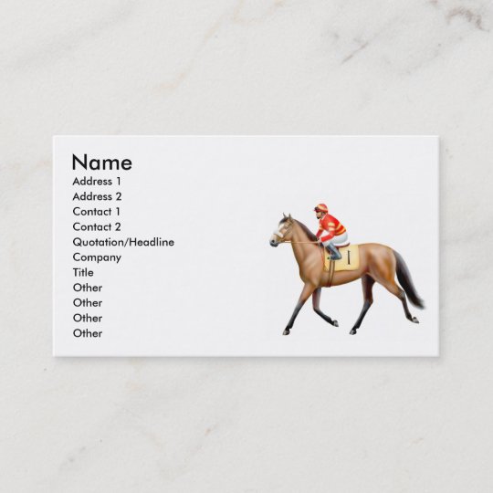 Thoroughbred Race Horse Business Card