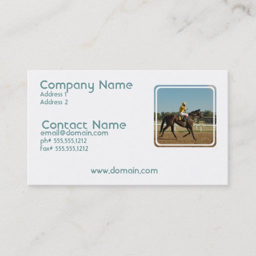 Customizable Thoroughbred Race Horse Business Card