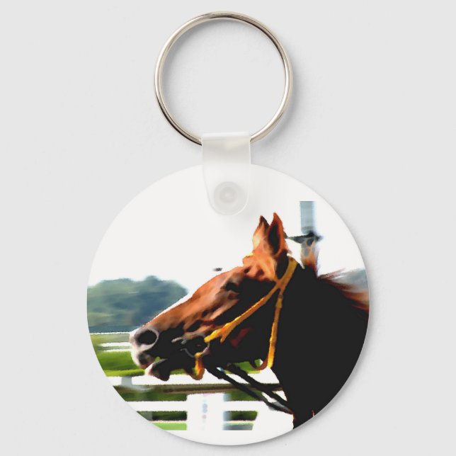 Thoroughbred race horse keychain (Front)