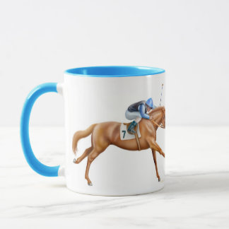 Thoroughbred Race Horse Ringer Mug