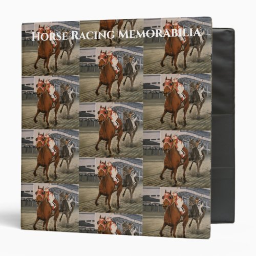 Thoroughbred Race Horse Wins Classic 3 Ring Binder