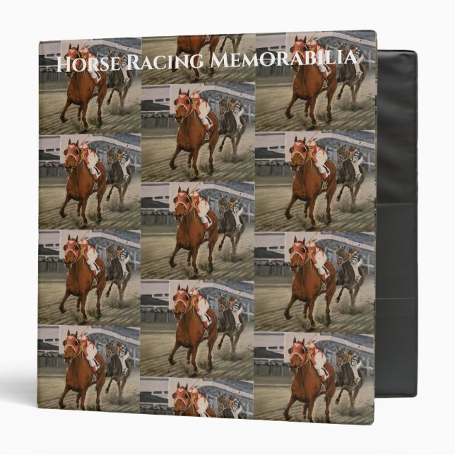 Thoroughbred Race Horse Wins Classic 3 Ring Binder (Front/Inside)