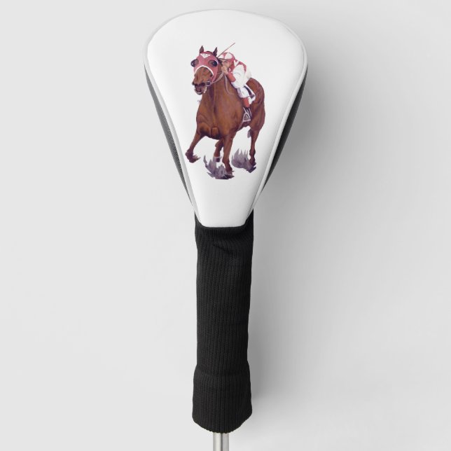 Thoroughbred Race Horse Wins Golf Head Cover (Front)