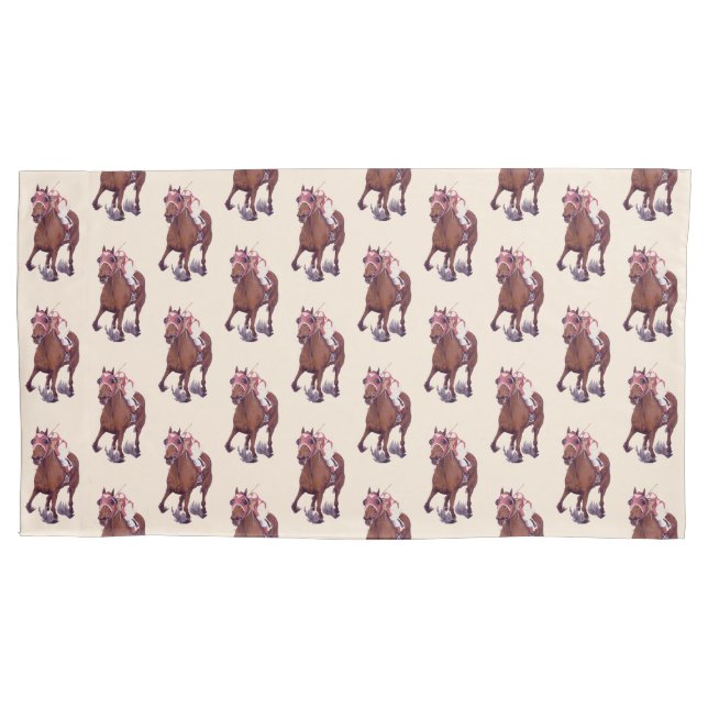 Thoroughbred Race Horse Wins Pillow Case (Front)