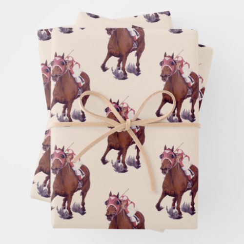 Thoroughbred Race Horse Wins Wrapping Paper Sheets