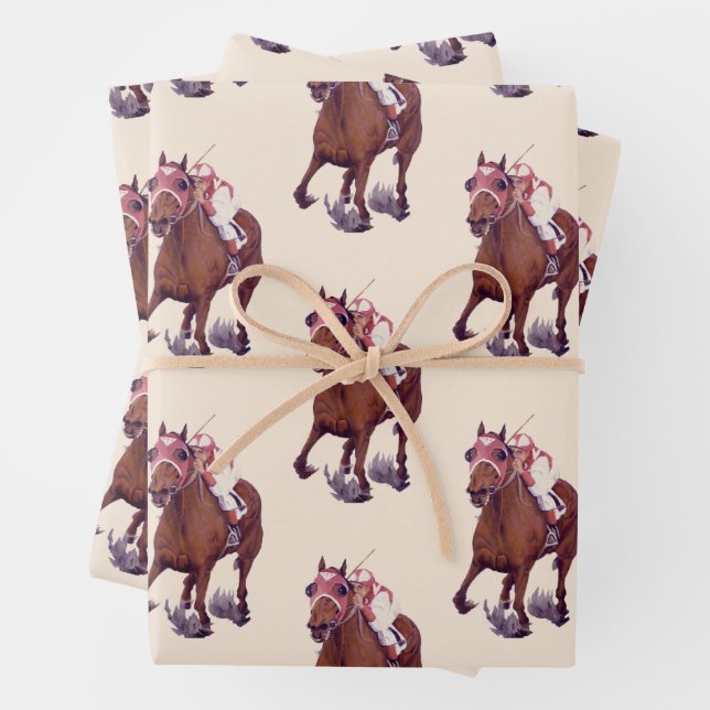 Thoroughbred Race Horse Wins Wrapping Paper Sheets (In situ)