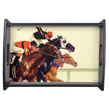 Thoroughbred Race Serving Tray by PostSports at Zazzle