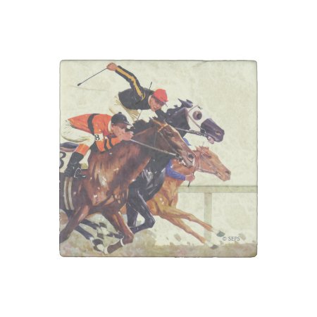 Thoroughbred Race Stone Magnet